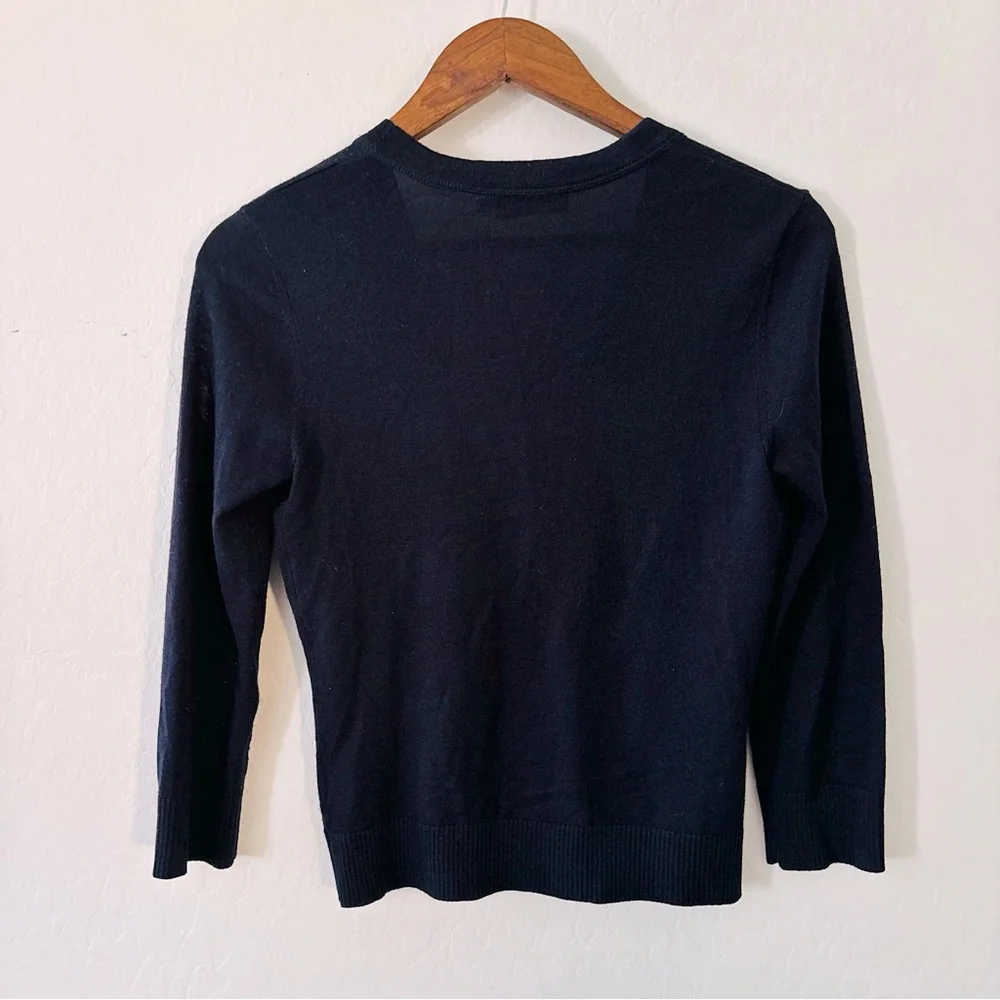 Tory Burch Navy Merino‎ Wool XS Cardigan Sweater Style 28143195